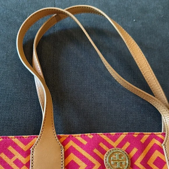 Tory Burch Pink and Orange Patterned Tote - Picture 12 of 12